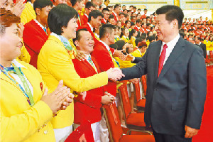 習近平在會見第31屆奧運會<em>中國</em><em>體育</em>代表團時表示:<em>中國</em>隊加油！<em>中國</em>加油！