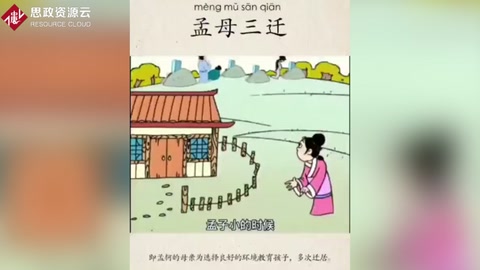 孟母三遷——引導學生弘揚正能量，弘揚社會主義核心價值觀，弘揚中華民族傳統美德