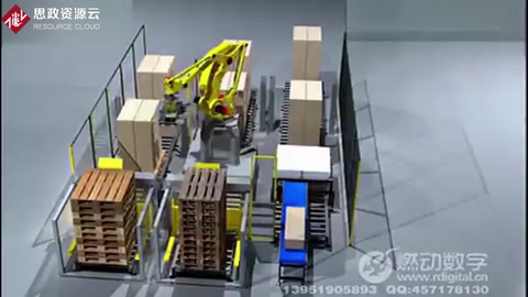 工業(yè)自動化設(shè)備三維動畫演示 物流機(jī)械臂仿真
