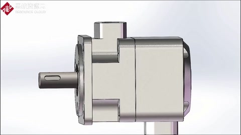 雙作用葉片泵爆炸圖，<em>3D</em><em>動(dòng)畫</em>直觀<em>演示</em>
