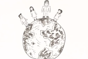 進化：生物學中是指種群里的遺傳性狀在世代之間的變化