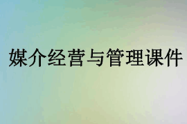 課件：數字出版專業《媒介經營與管理》